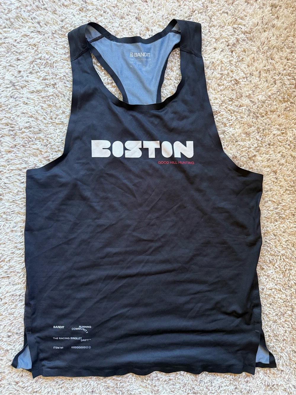 Bandit Boston Marathon drift singlet